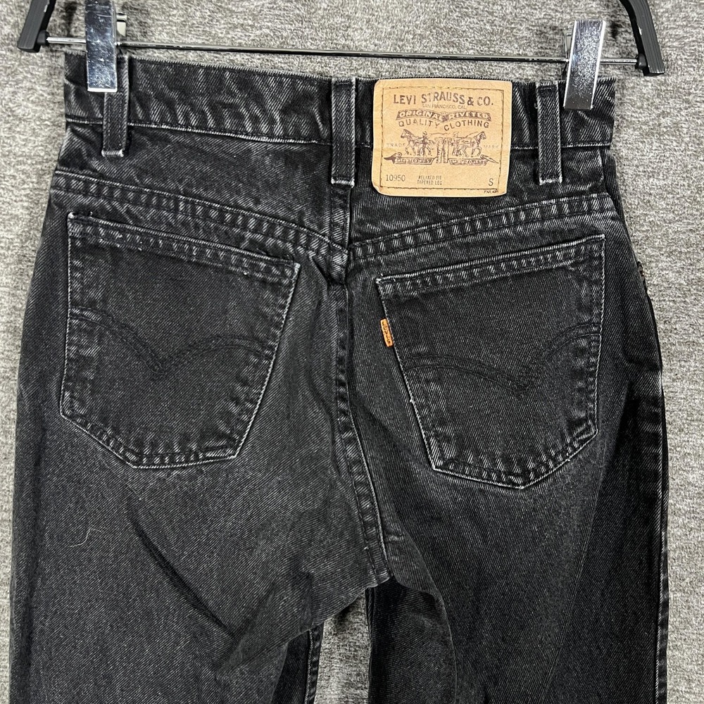 Vintage Orange Tab Levis 950 Jeans‎ Womens 3 Short Black Tapered Leg 25x28